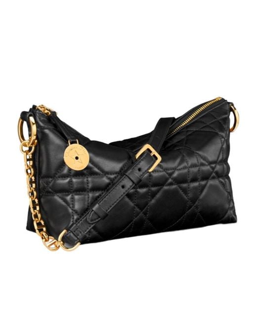 Dior Black Star Hobo Bag With Chain