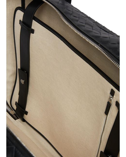 Bottega Veneta Black Getaway Logo Briefcase for men