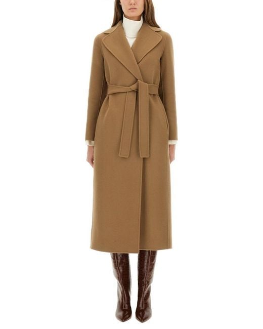Max Mara Natural S Poldo Belted Long Coat