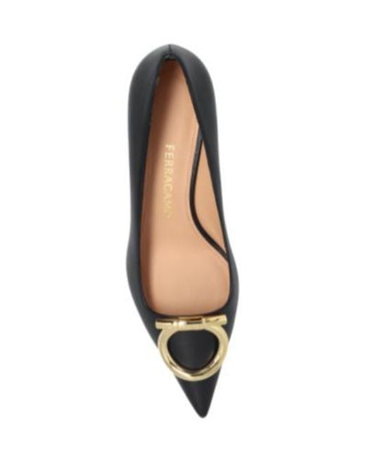 Ferragamo Black 40Mm Gancini Pointed-Toe Pumps