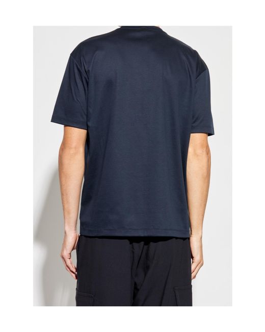 Giorgio Armani Blue Short-Sleeved Crewneck T-Shirt for men