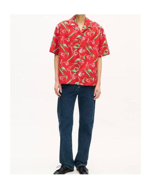 KENZO Red Short Sleeve Button Fastening Shirt for men