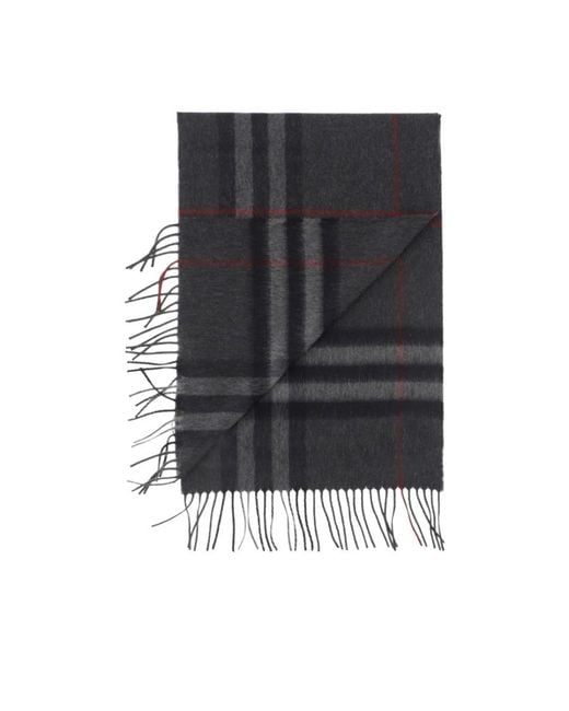Burberry Black Checked Fringed-Edge Scarf for men