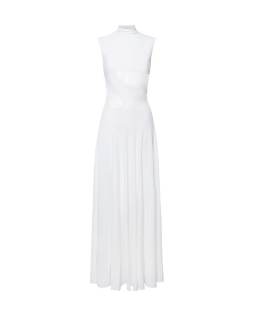 Alaïa White Silk Knit Dress With Cut-Out