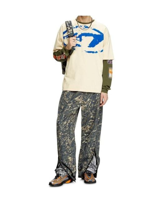 DIESEL Blue T-Boxt Logo Printed Crewneck T-Shirt for men