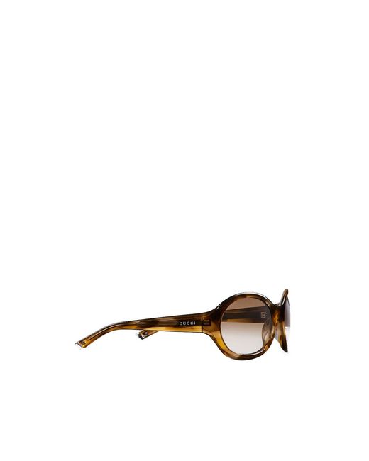 Gucci White Eyewear Oval Frame Sunglasses