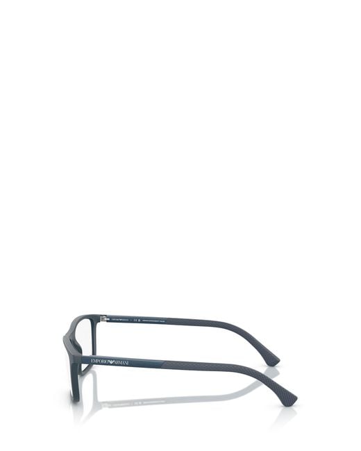 Emporio Armani White Rectangular Frame Glasses for men
