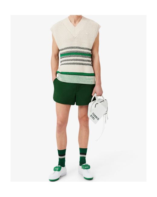 Lacoste Natural Oversized Striped Knitted Sweater for men