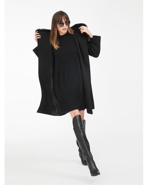 Max Mara Black Hooded Coat