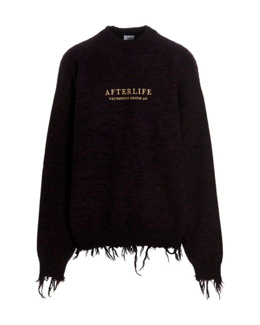 Vetements Black Long-Sleeved Sweater for men