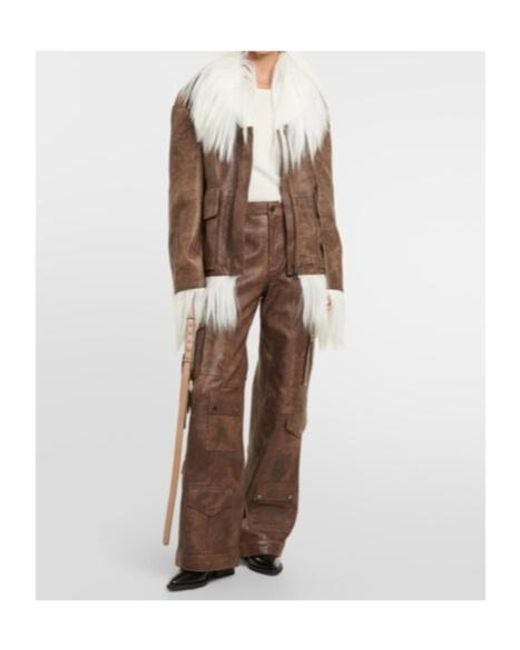 Dodo Bar Or Natural Yoyo Shearling-Trimmed Leather Jacket
