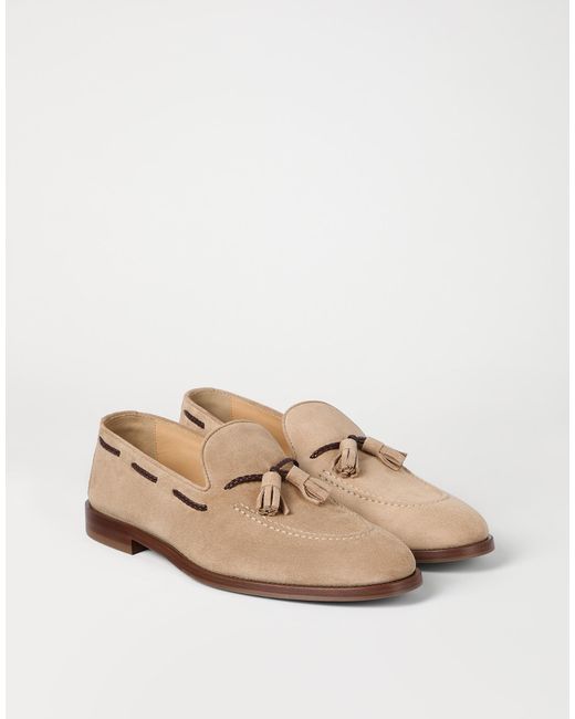 Brunello Cucinelli Natural Tassel-Detail Loafers for men