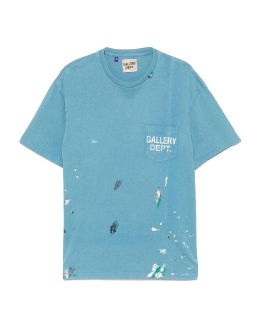 GALLERY DEPT. Blue Vintage Logo Painted T-Shirt for men