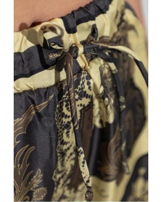 Ganni Brown Patterned Drawstring Trousers