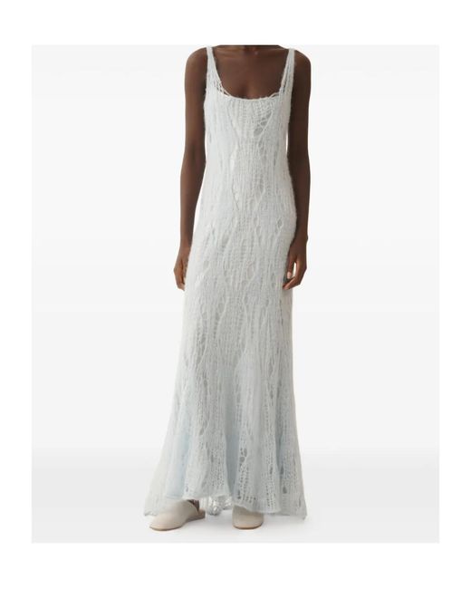 Fabiana Filippi White Spiderweb Knit Knitted Dress