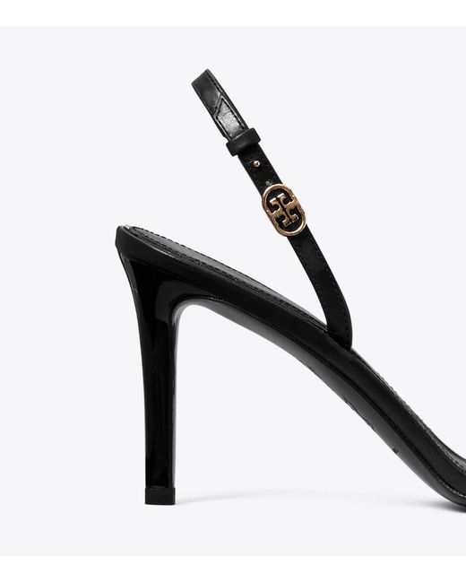 Tory Burch Metallic Double T-Button High-Heeled Sandals