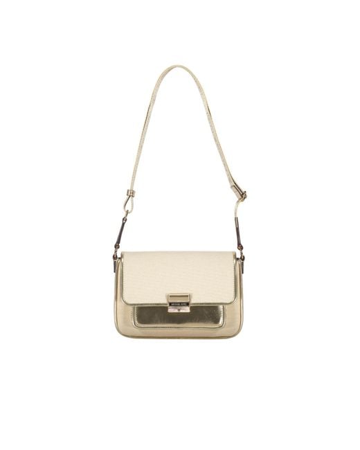 Michael Kors White Logo Strap Shoulder Bag
