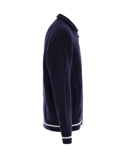Kiton Blue Long-Sleeved Sweater for men