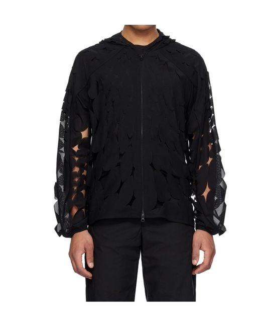 Post Archive Faction PAF Black Post Archive Faction 6.0 Cut-Out Detailed Hooded Jacket