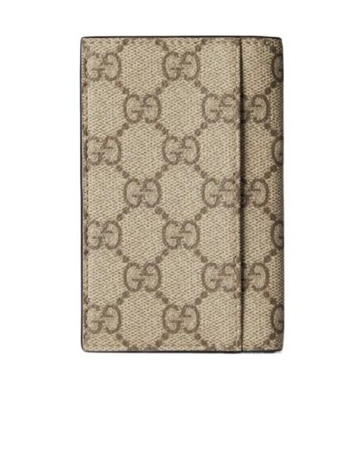 Gucci Natural Gg Emblem Bi-Fold Card Case for men