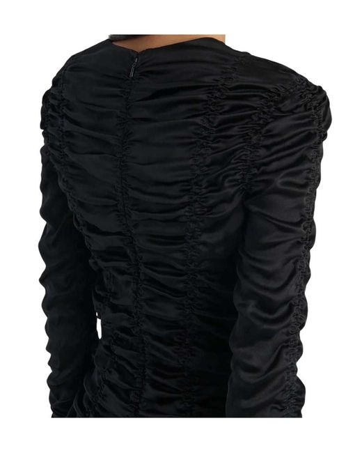 Khaite Black Pleated Top