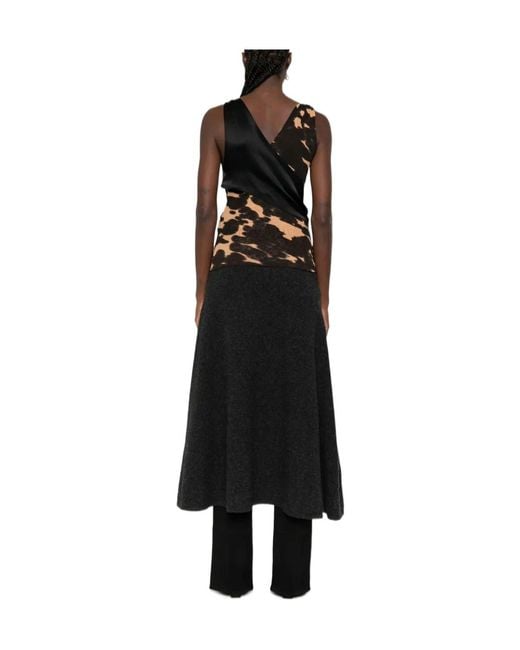 Nanushka Black Draped Print Top