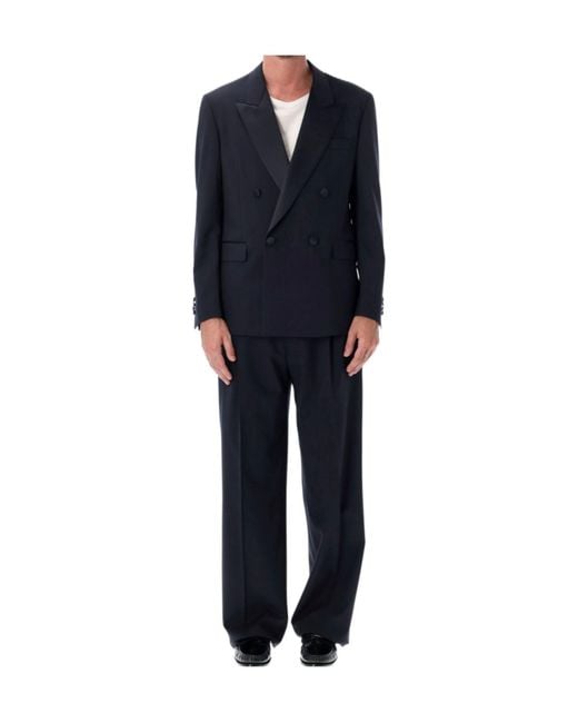 Lardini Blue Double-Breasted Smoking Blazer for men