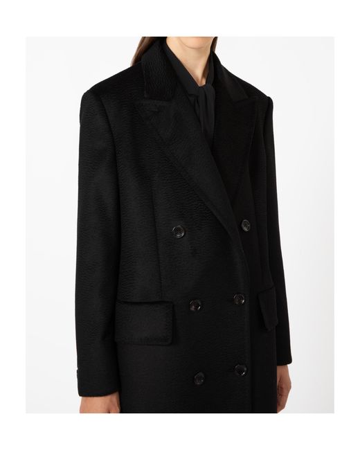 Max Mara Black Cosa Double-Breasted Coat