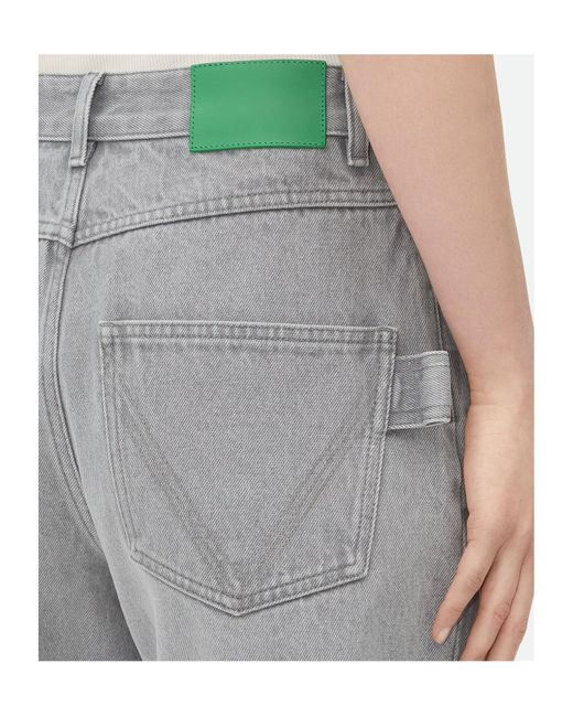 Bottega Veneta Gray Washed Rounded Leg Denim Trousers
