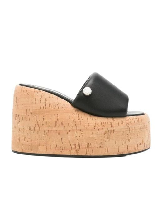 The Attico Natural Open-Toe Wedge Sandals