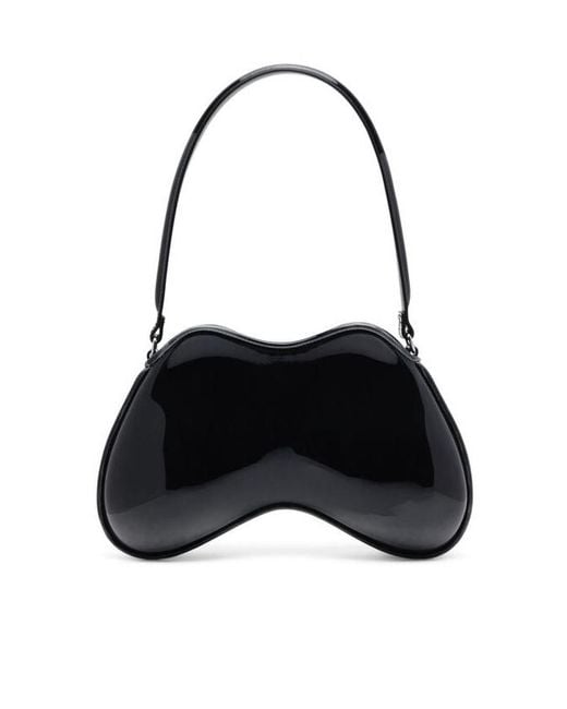 DIESEL Black Double-D Rigid Shoulder Bag