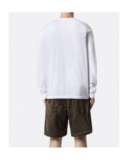 Stone Island White S0013 Patch Logo Ls Tee for men