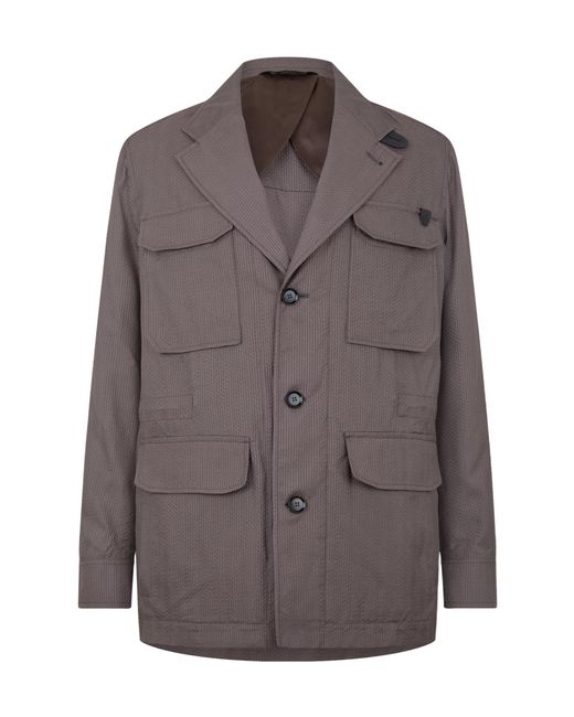 Brioni Brown Classic Button Blazer for men