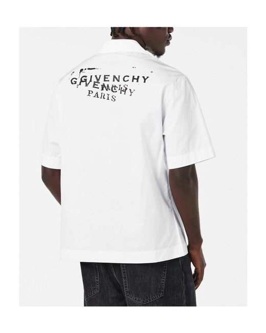 Givenchy White Printed Short-Sleeve Polo Shirt for men
