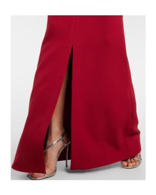 Safiyaa Red Makkari Embellished Strapless Crêpe Gown