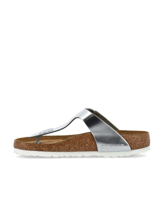 Birkenstock White Gizeh Soft Footbed Sandals