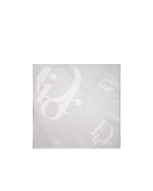 Dior White Tassel Scarf