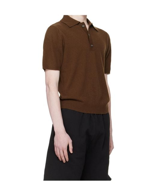 Entire studios Brown Short Sleeve Knit Polo for men