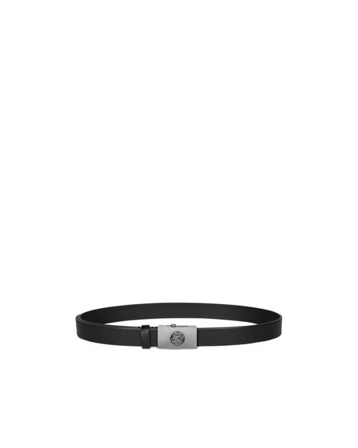 Etro White Leather Belt With Pegaso Detail for men