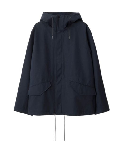 Burberry Blue Long Sleeved Hooded Drawstring Jacket for men