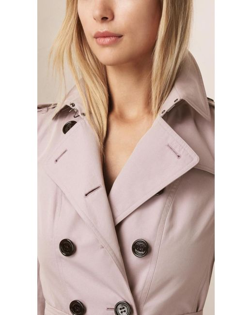 Burberry Pink Double-Breasted Lapel Trench Coat