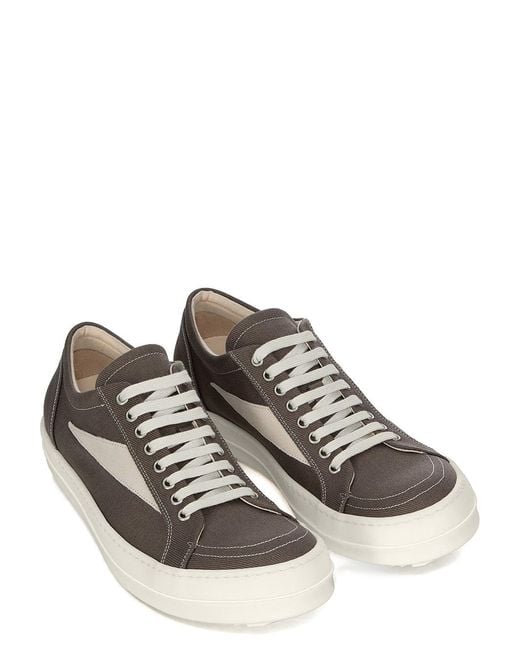 Rick Owens Gray Lace-Up Low-Top Casual Shoes for men
