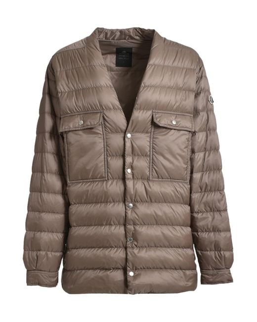 Moncler Brown Moncler Rick Owens V-Neck Padded Jacket for men