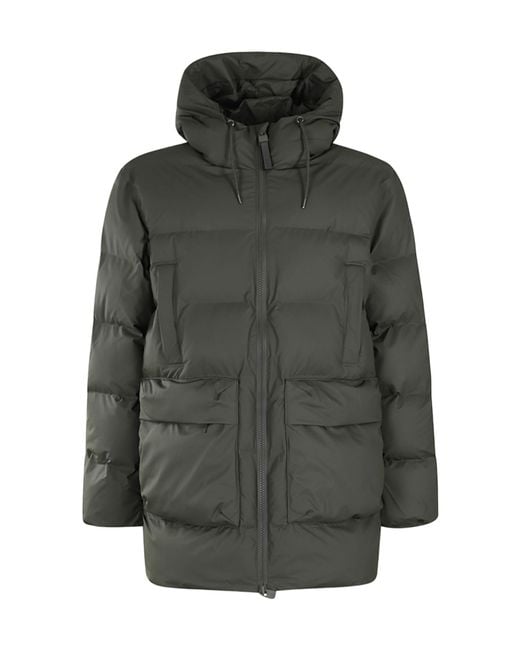 Rains Green Winter Jackets for men