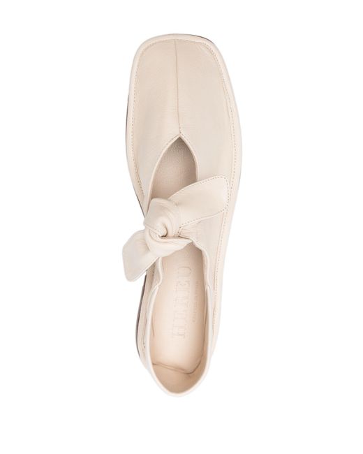 Hereu White Llasada Square-Toe Ballerina Shoes