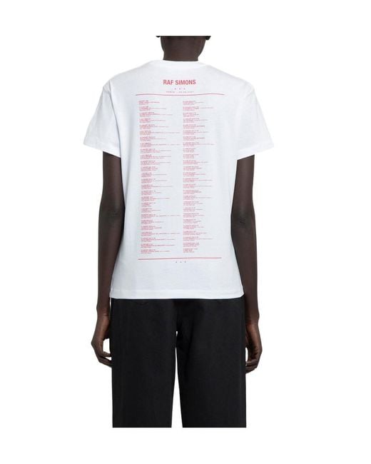 Raf Simons White Graphic Print T Shirt