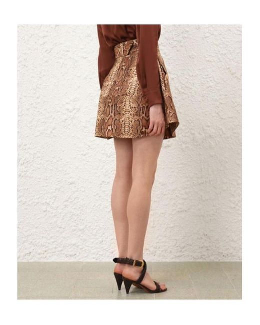 Zimmermann Brown Hypnotic Utility Mini Skirt