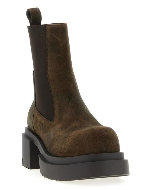 Rick Owens Brown Suede Ankle Boots for men
