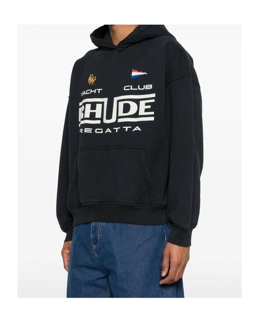 Rhude Black Regatta Yacht Club Hoodie for men