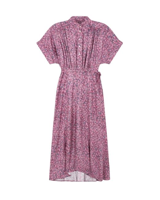 Isabel Marant Purple Floral Midi Shirt Dress